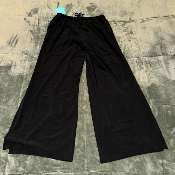 Willit Wide Leg Cropped Pants Women's Medium Black Drawstring Sun Protection NWT - Picture 2 of 7